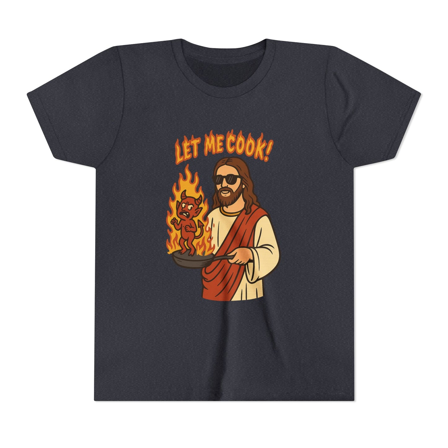 Youth Short Sleeve Tee - Let Me Cook! with Inspirational Bible Verse