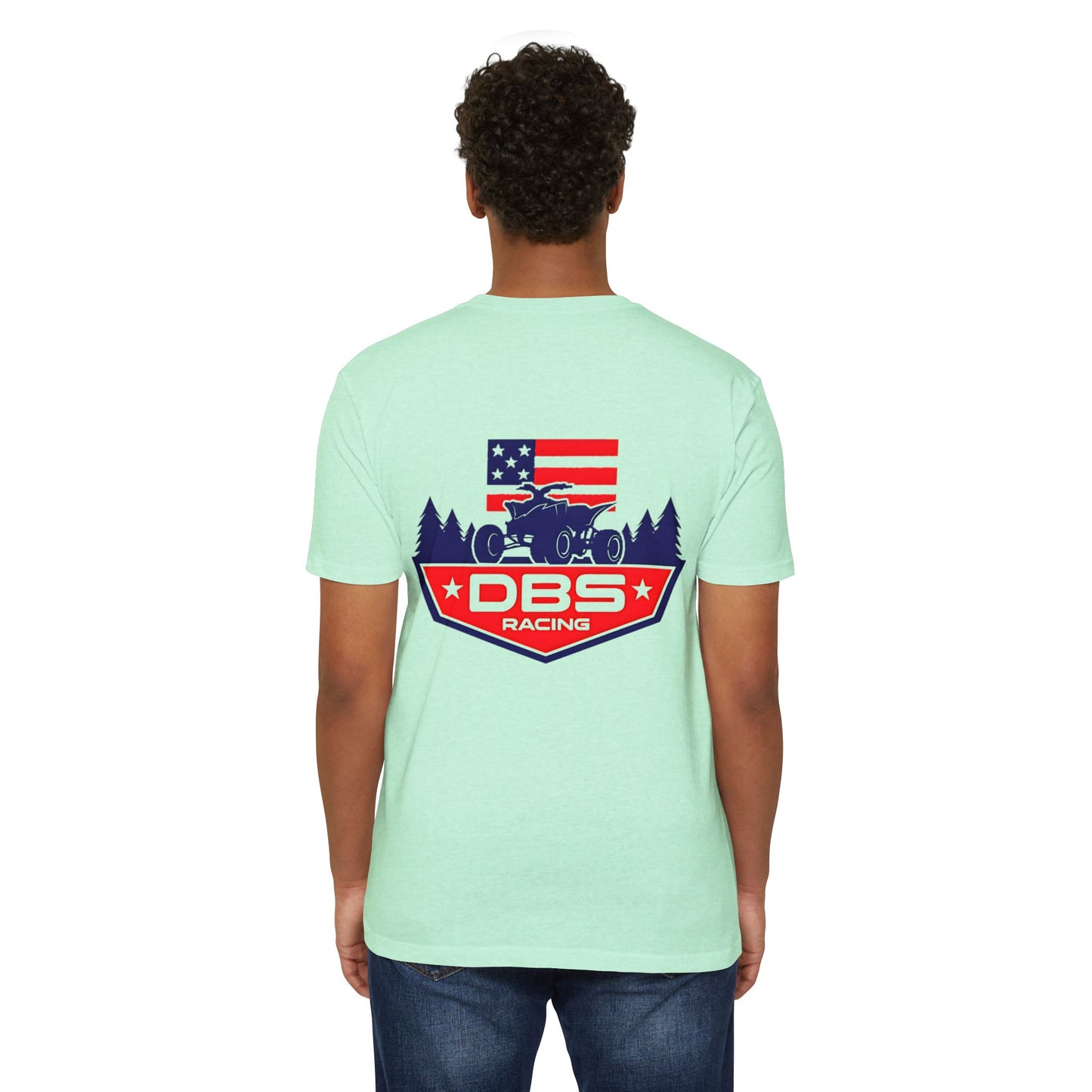DBS Racing Unisex Sueded T-Shirt, Cool Racing Tee, Gift for Race Fans, Outdoor Adventure Gear, Patriotic Style