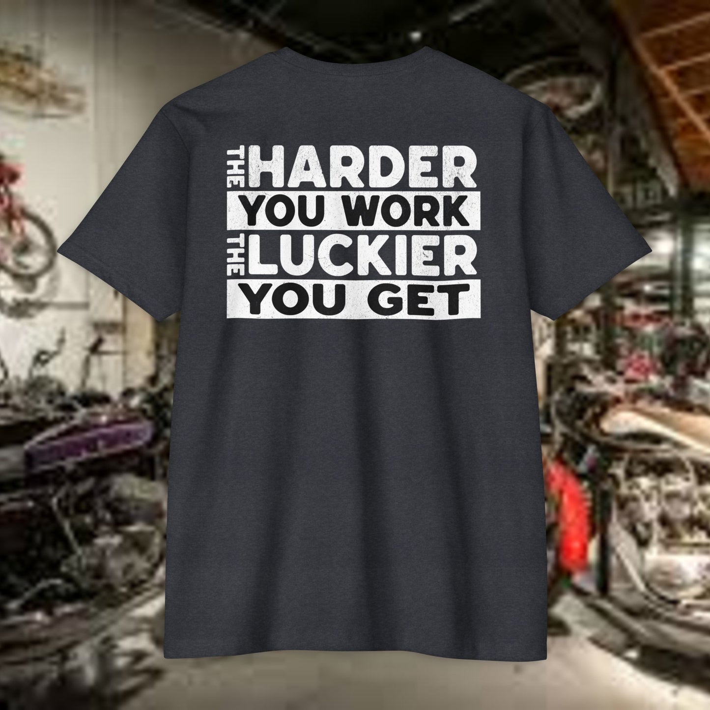 Hard Work = Luck Tee – Grit & Grind Motivational Shirt (Next Level 6210)