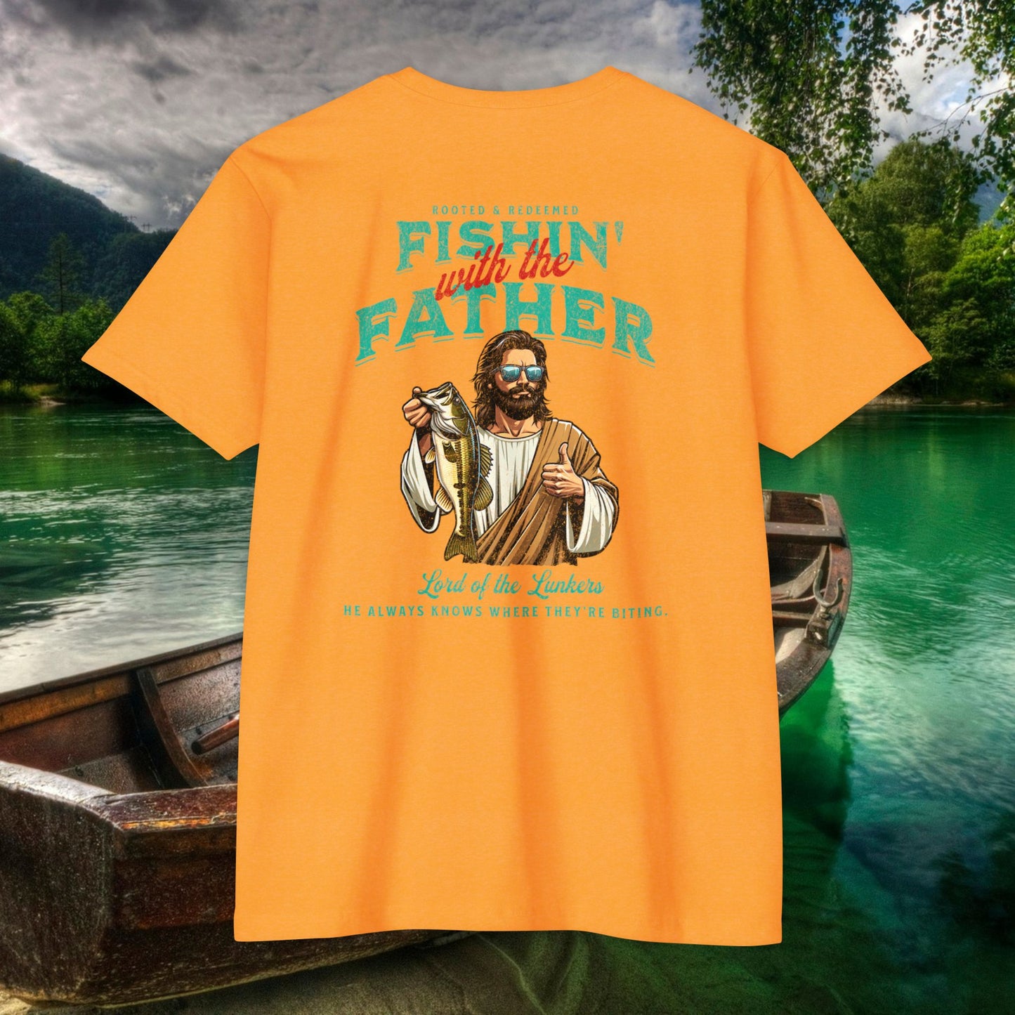 Lord of the Lunkers  Christian Fishing T-Shirt Next Level 6210