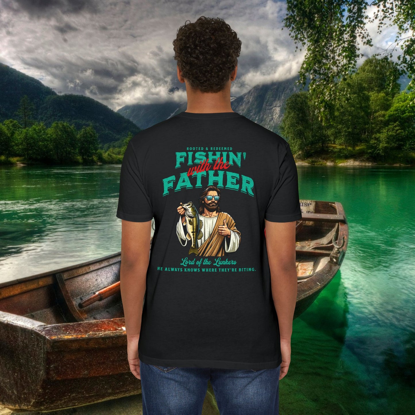 Lord of the Lunkers  Christian Fishing T-Shirt Next Level 6210