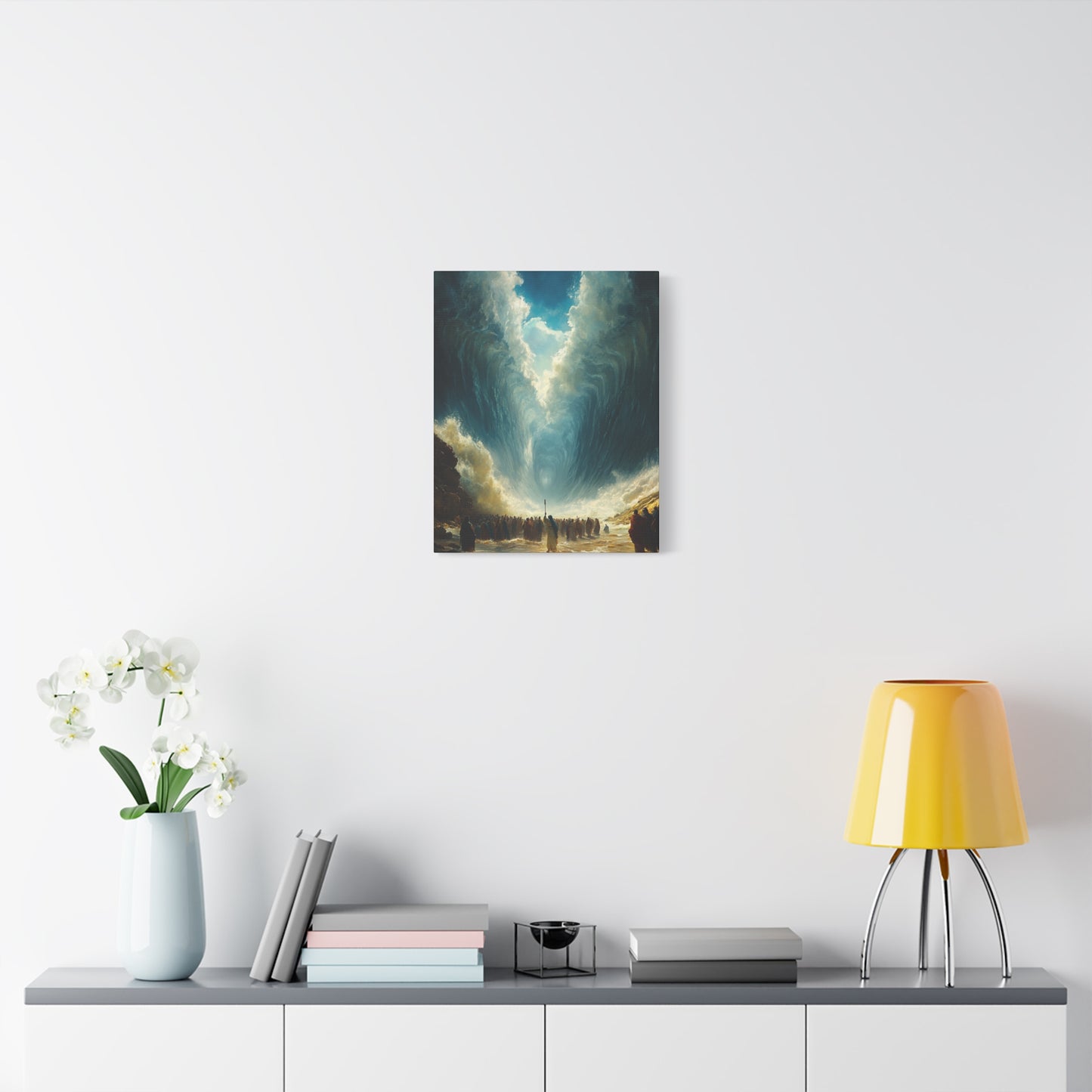 Stretched Canvas Art Print - Majestic Sky & Waves Scene, Wall Decor for Living Room, Home Office, Gift for Art Lovers, Inspirational, Moses