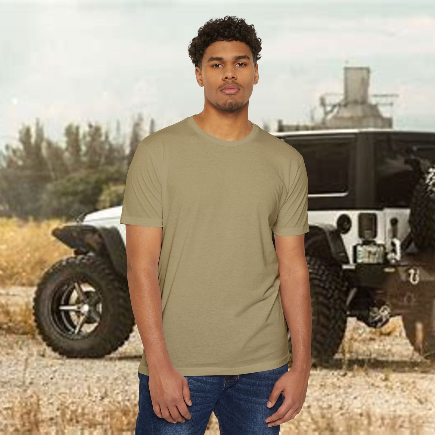 Jeepin' with Jesus Unisex Jersey T-Shirt, Inspirational Faith T-Shirt, Christian Adventure Tee, Perfect for Road Trips and Holidays