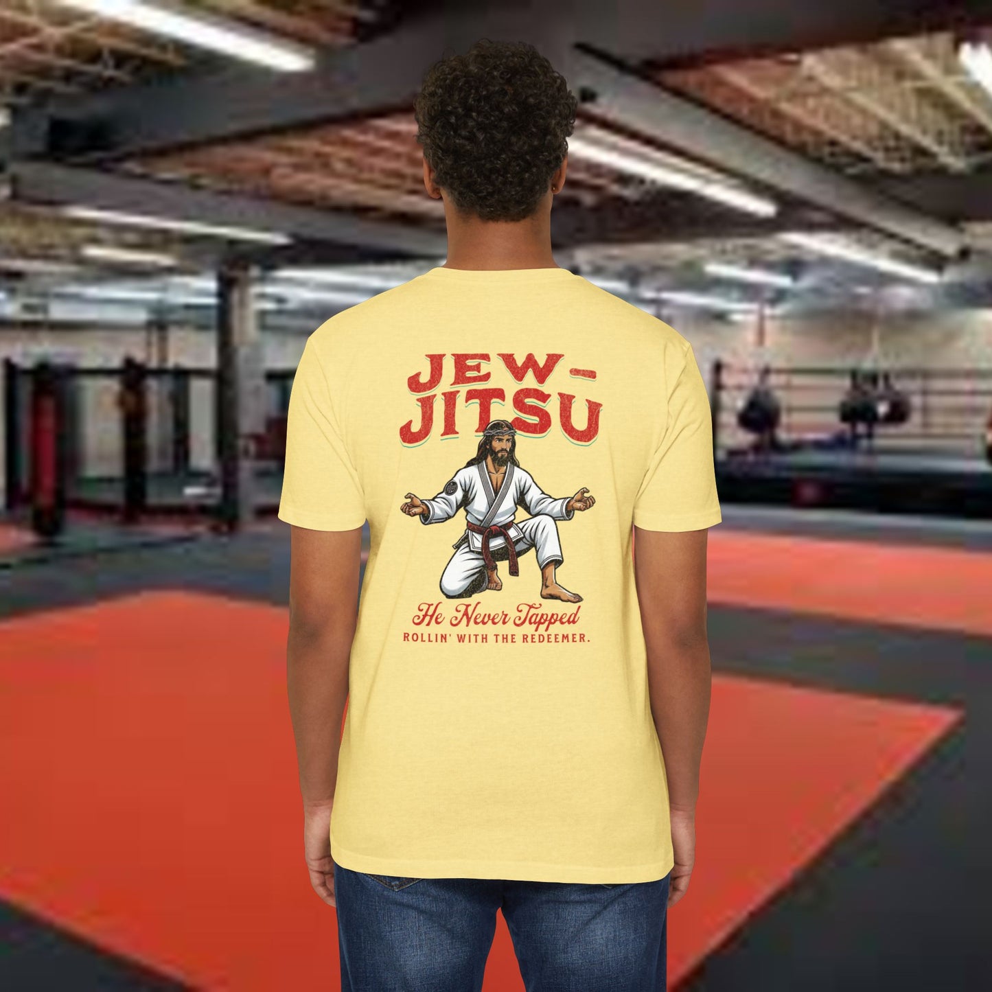 Jesus Didn't Tap Jiu Jitsu T-Shirt, Unisex Tee for Martial Arts Fans, Gift for Grapplers, Yoga & Fitness Apparel