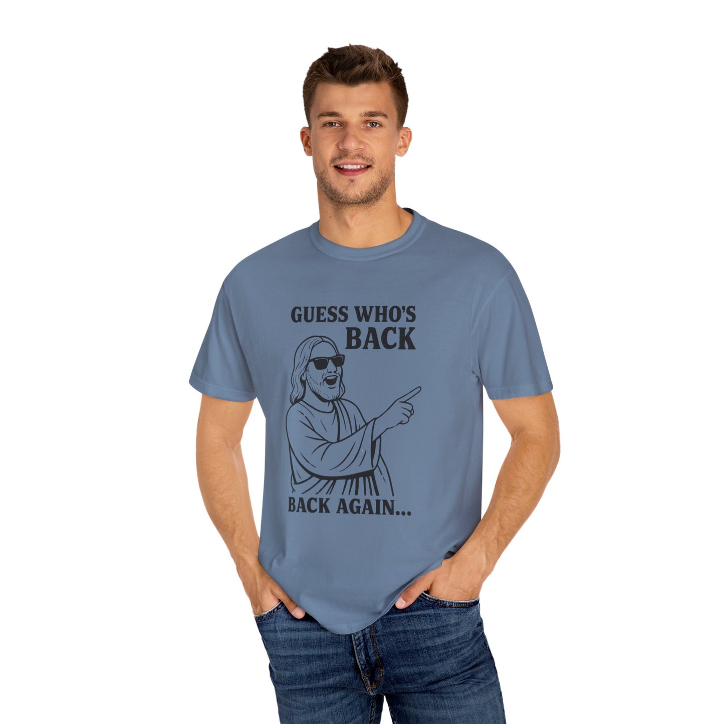 Funny Unisex T-Shirt, "Guess Who's Back" Graphic Tee, Cool Casual Wear, Gift for Friends, Meme Shirt