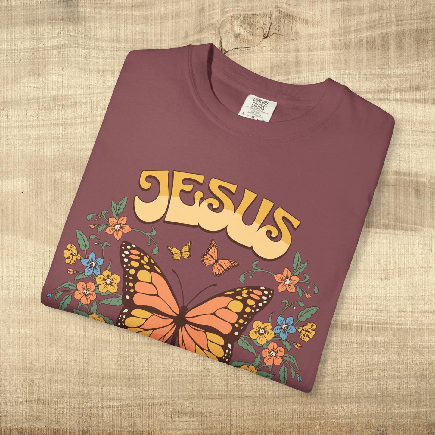 Jesus Butterfly Christian Shirt John 14 6 Bible Verse Retro Faith Tee