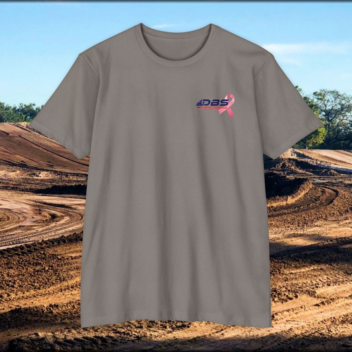 DBS Racing Breast Cancer Awareness Tee – Patriotic Off-Road Shirt for Race Fans, Outdoor Adventure & Support Gear