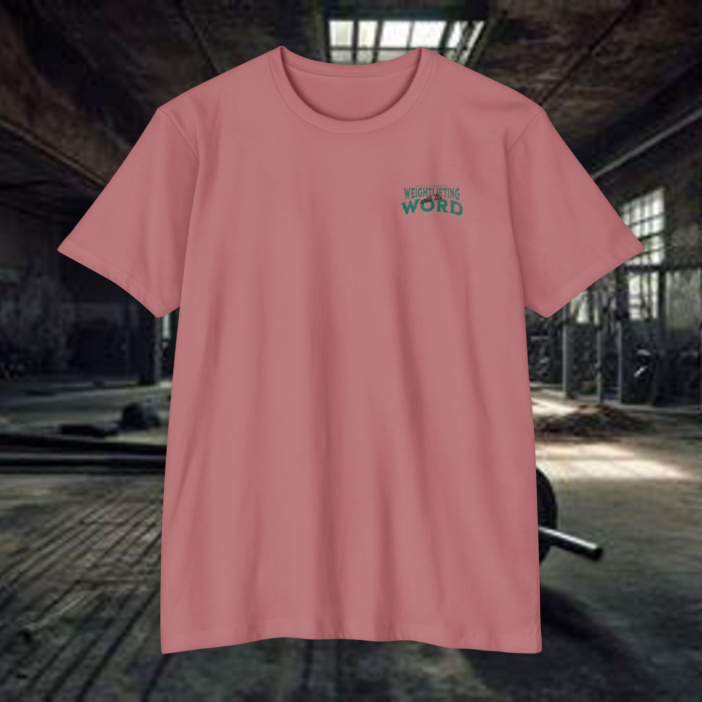 "Weightlifting with the Word" β Spiritual Spotter Tee (Next Level 6210)