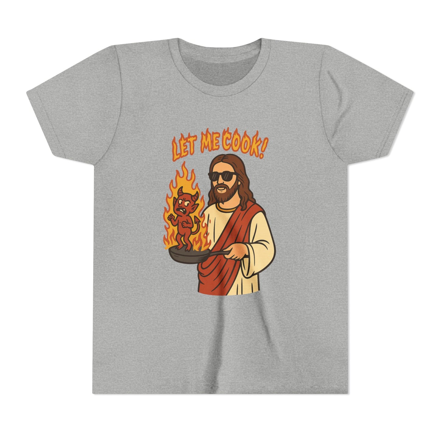 Youth Short Sleeve Tee - Let Me Cook! with Inspirational Bible Verse