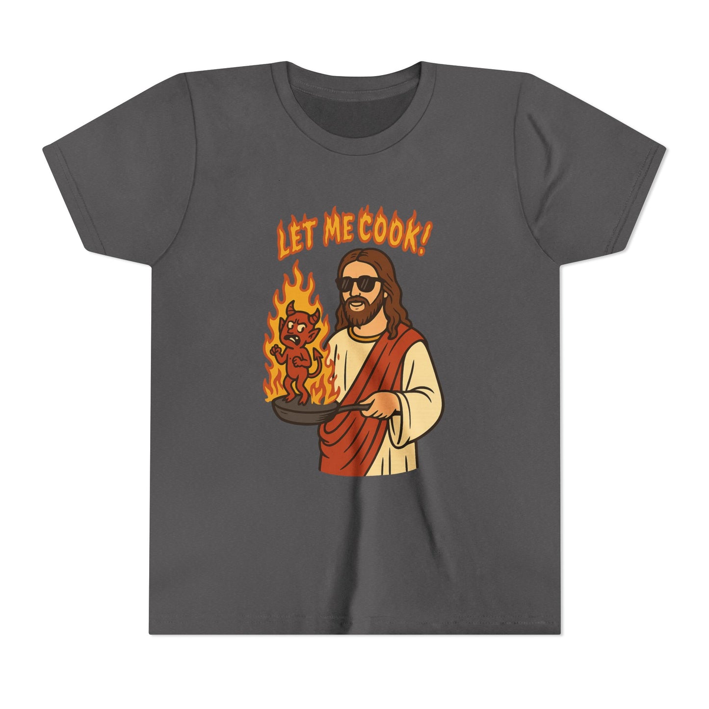Youth Short Sleeve Tee - Let Me Cook! with Inspirational Bible Verse