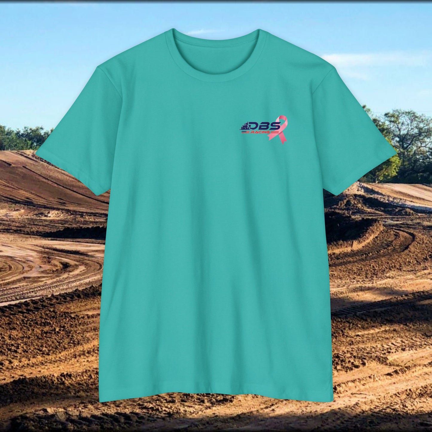 DBS Racing Breast Cancer Awareness Tee – Patriotic Off-Road Shirt for Race Fans, Outdoor Adventure & Support Gear