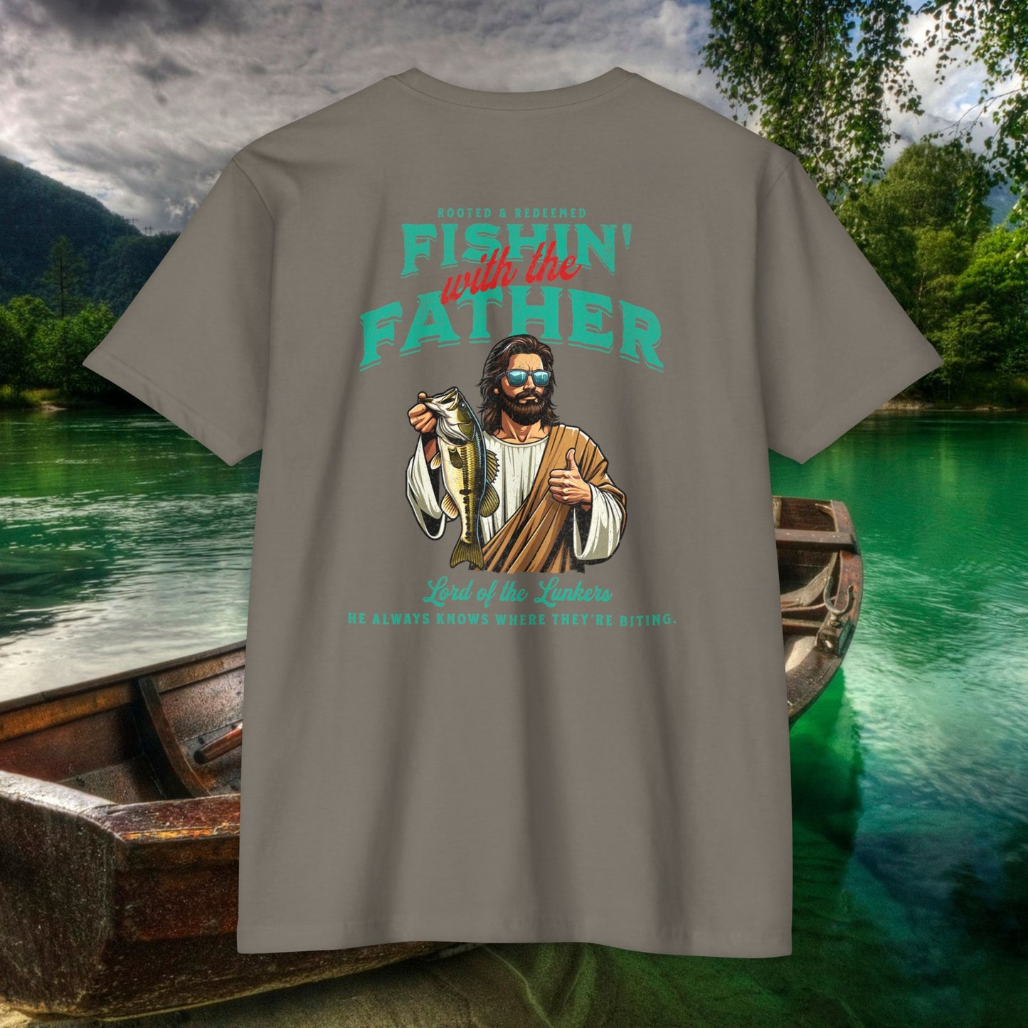 Lord of the Lunkers  Christian Fishing T-Shirt Next Level 6210