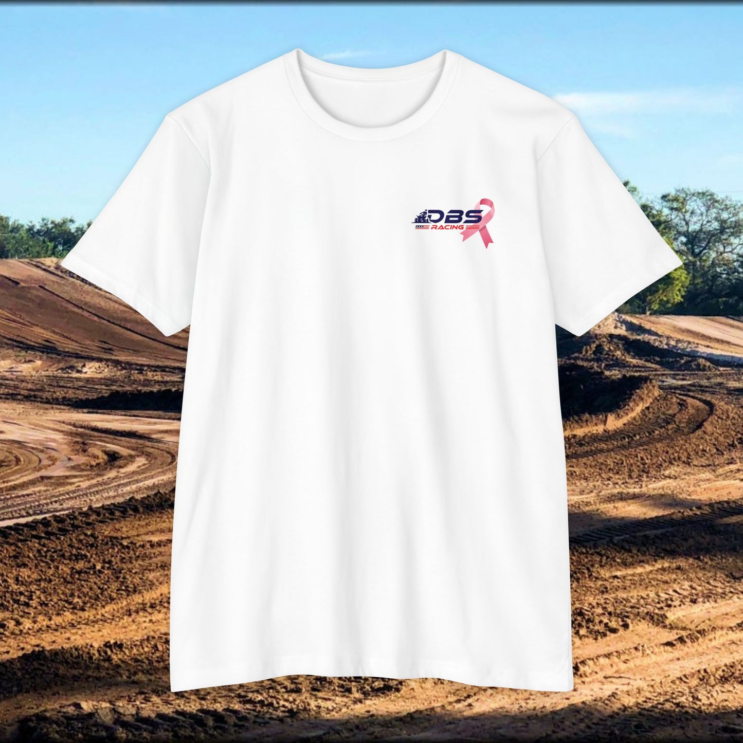 DBS Racing Breast Cancer Awareness Tee – Patriotic Off-Road Shirt for Race Fans, Outdoor Adventure & Support Gear