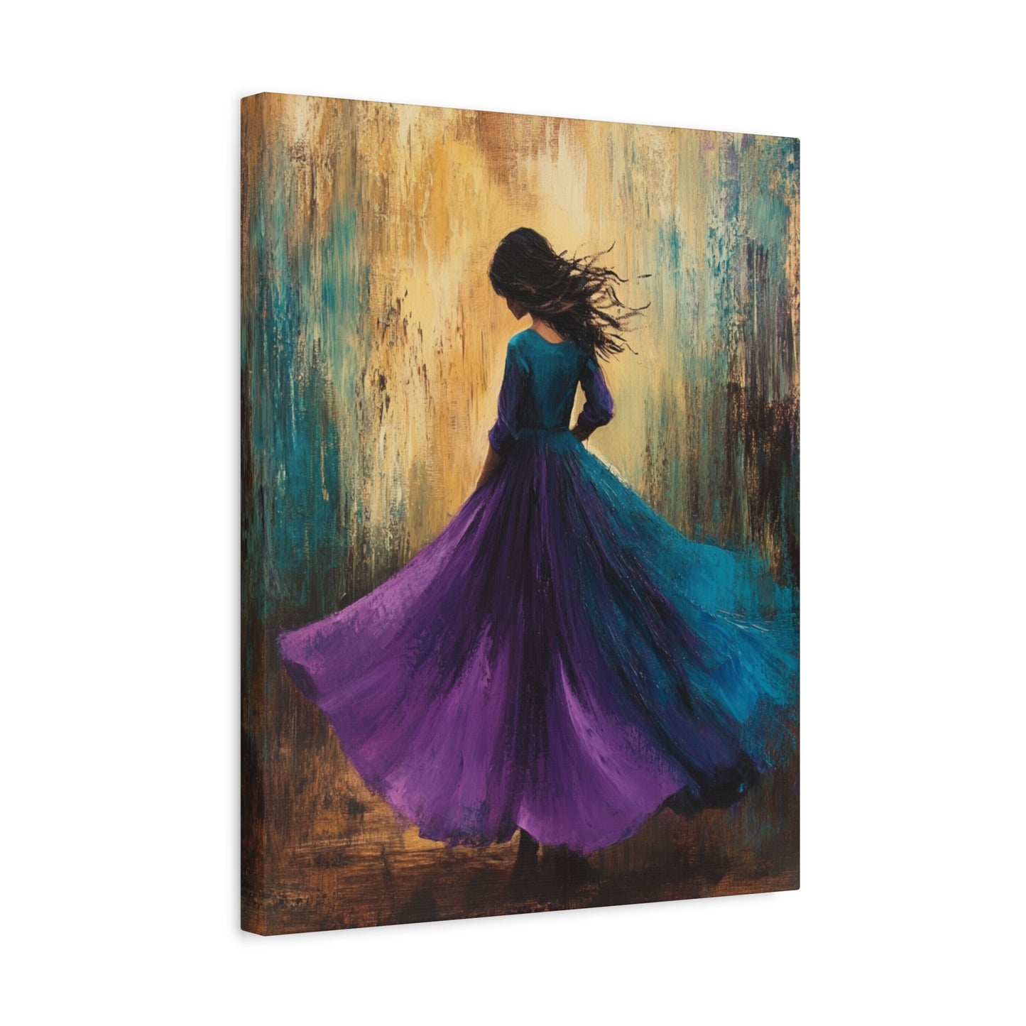 Whimsical Canvas Art Print, Mesmerizing Dance Wall Decor, Elegant Home Aesthetic, Gift for Art Lovers, Vibrant Décor for Celebration