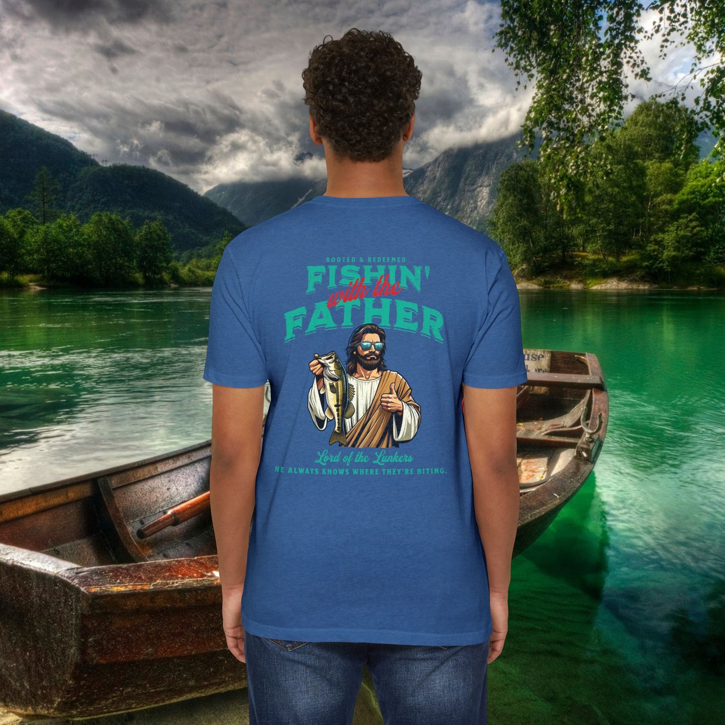Lord of the Lunkers  Christian Fishing T-Shirt Next Level 6210