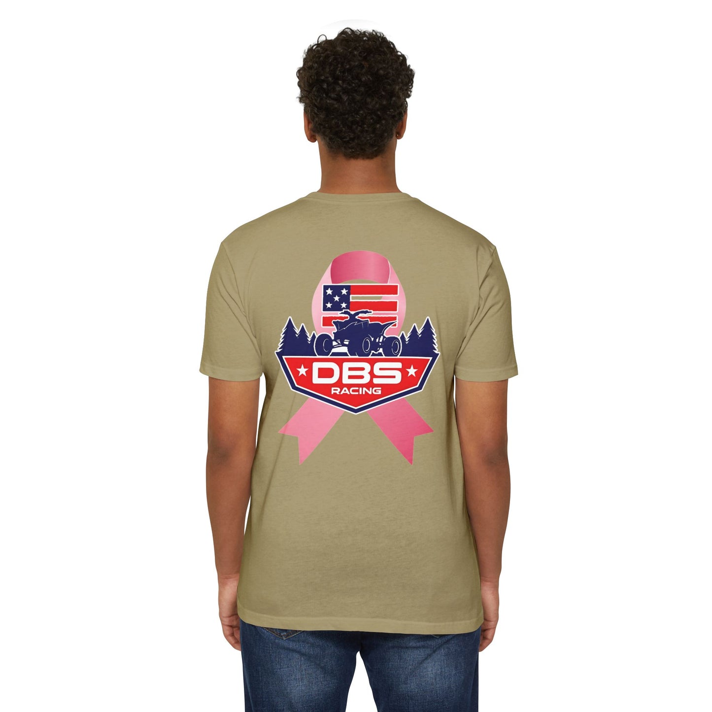 DBS Racing Breast Cancer Awareness Tee – Patriotic Off-Road Shirt for Race Fans, Outdoor Adventure & Support Gear