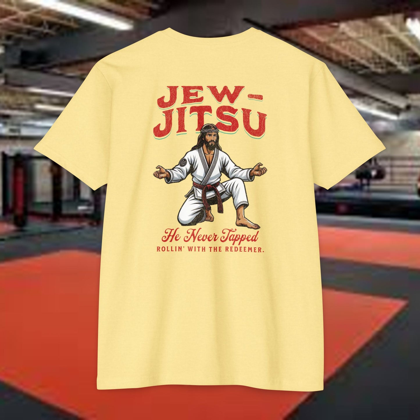 Jesus Didn't Tap Jiu Jitsu T-Shirt, Unisex Tee for Martial Arts Fans, Gift for Grapplers, Yoga & Fitness Apparel
