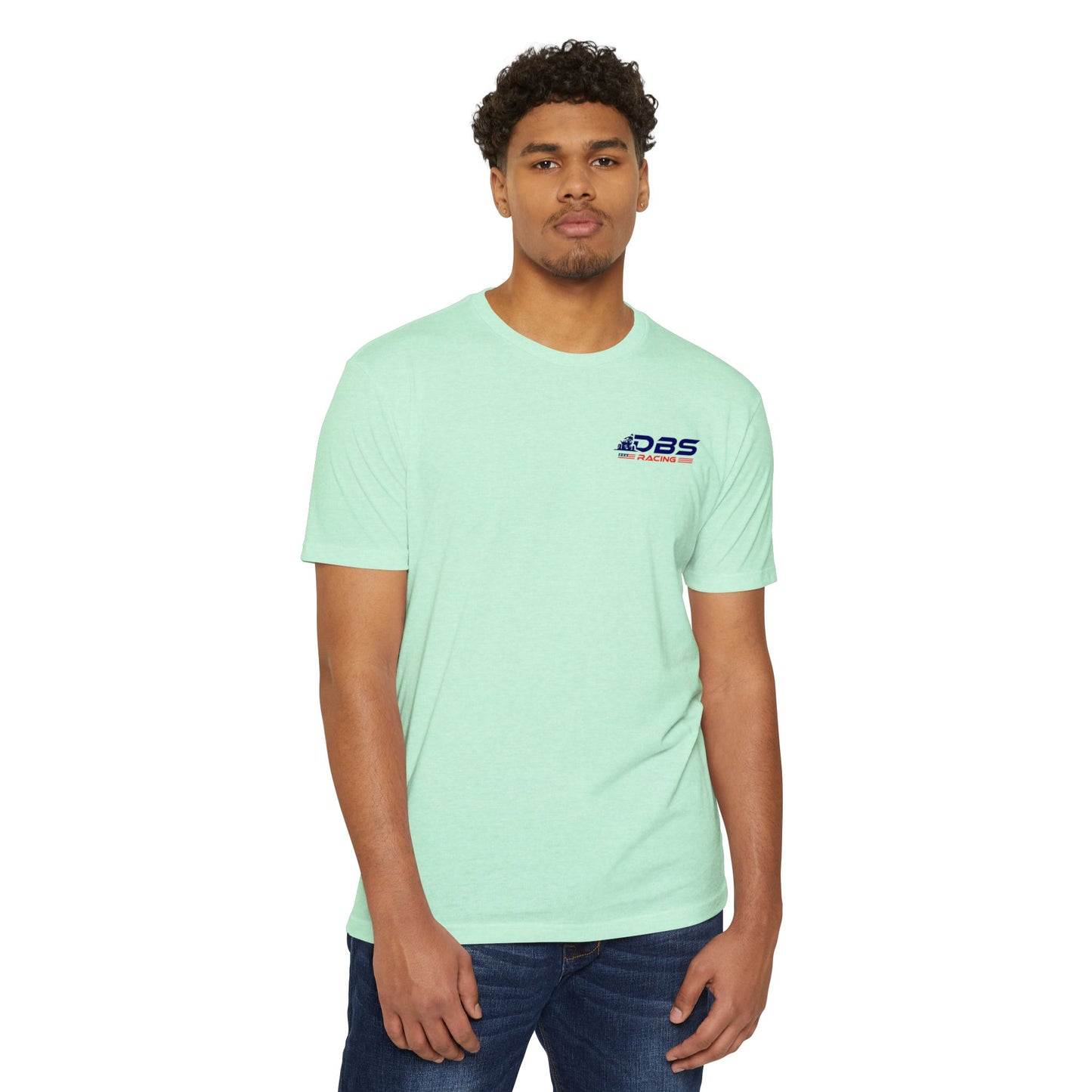 DBS Racing Unisex Sueded T-Shirt, Cool Racing Tee, Gift for Race Fans, Outdoor Adventure Gear, Patriotic Style
