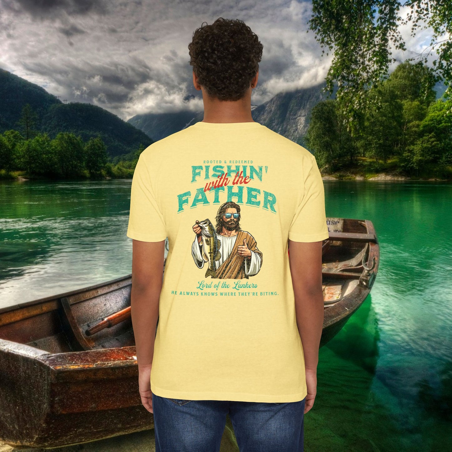 Lord of the Lunkers  Christian Fishing T-Shirt Next Level 6210
