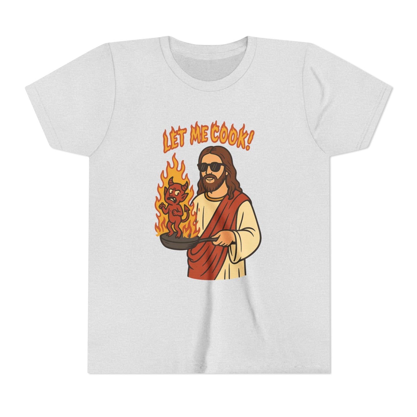 Youth Short Sleeve Tee - Let Me Cook! with Inspirational Bible Verse