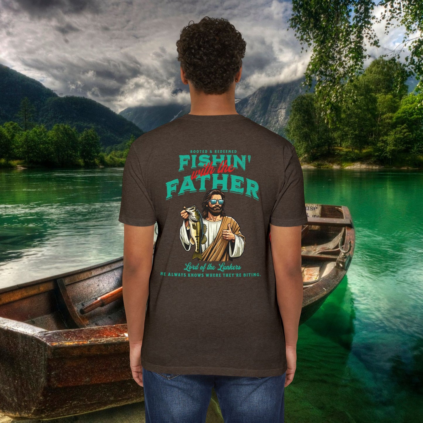 Lord of the Lunkers  Christian Fishing T-Shirt Next Level 6210