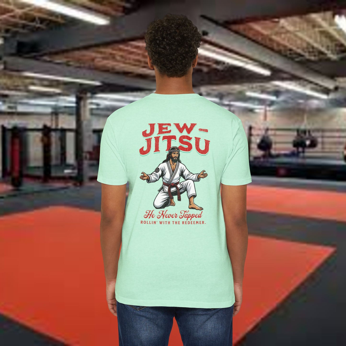 Jesus Didn't Tap Jiu Jitsu T-Shirt, Unisex Tee for Martial Arts Fans, Gift for Grapplers, Yoga & Fitness Apparel