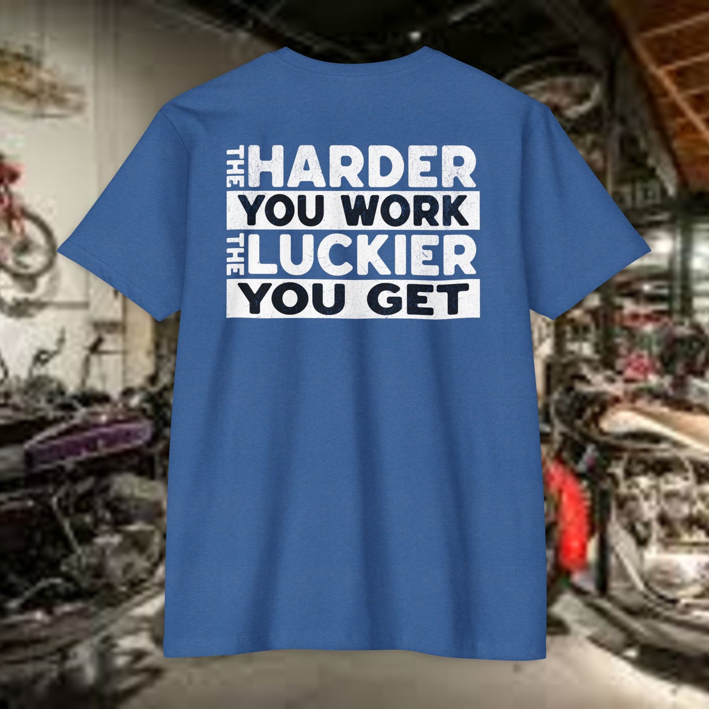 Hard Work = Luck Tee – Grit & Grind Motivational Shirt (Next Level 6210)