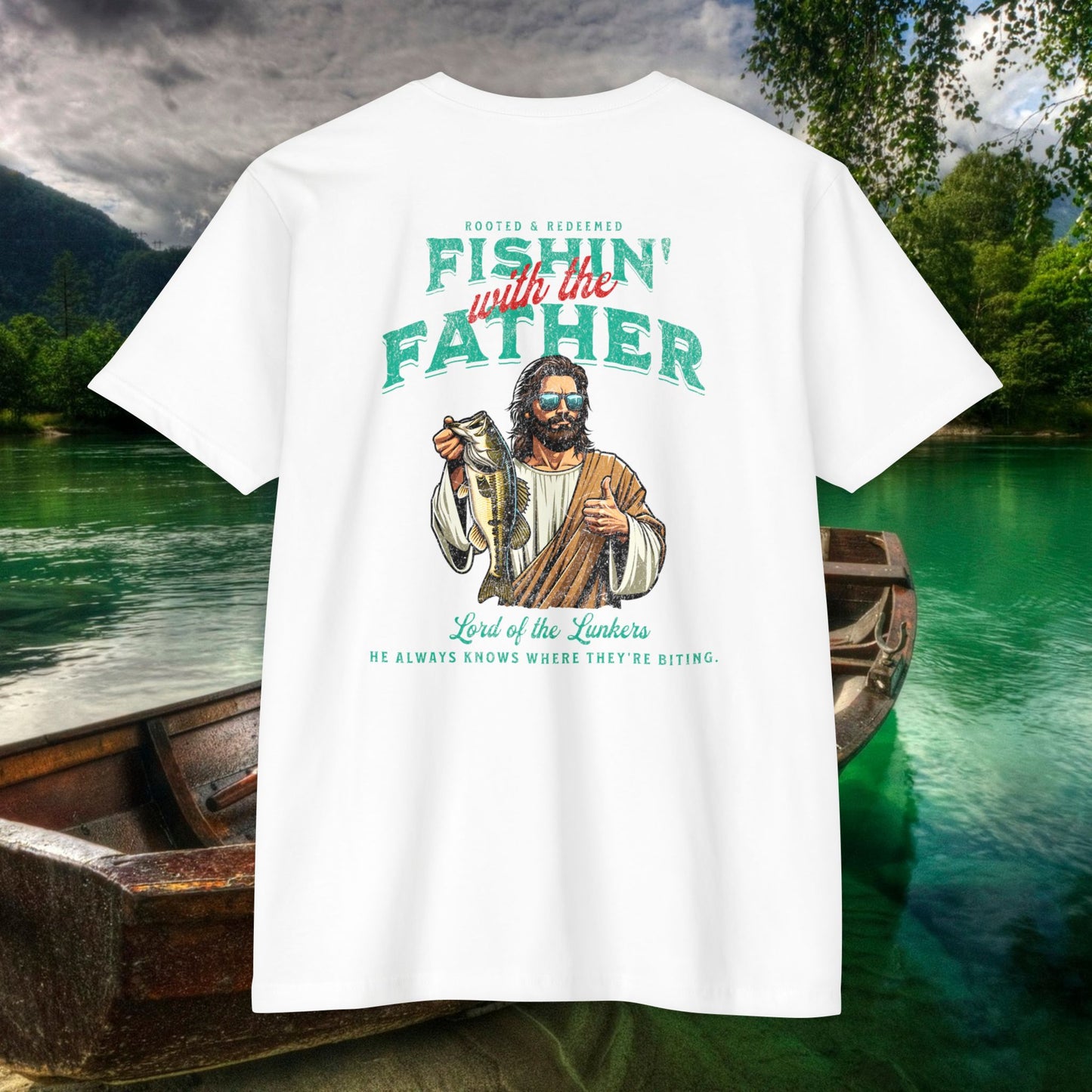 Lord of the Lunkers  Christian Fishing T-Shirt Next Level 6210