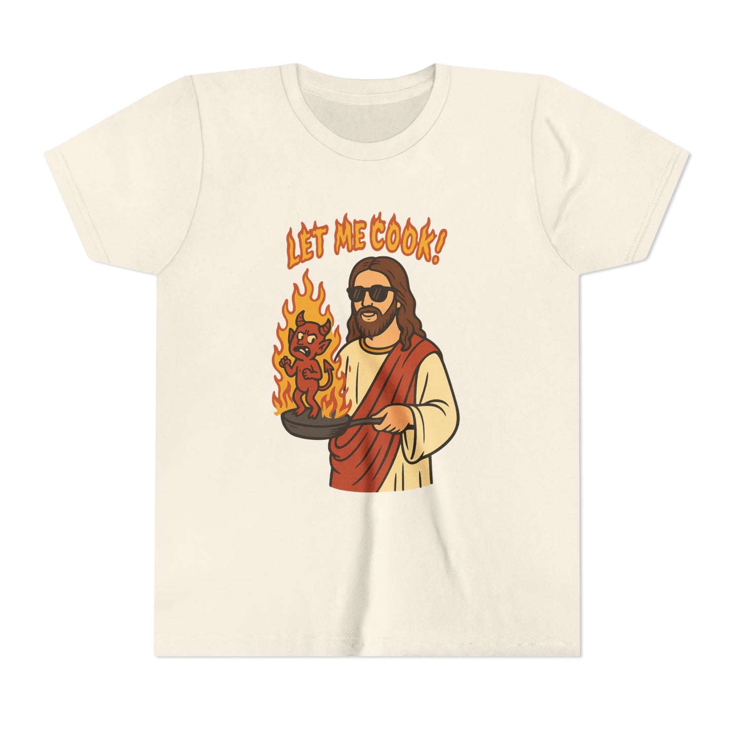Youth Short Sleeve Tee - Let Me Cook! with Inspirational Bible Verse