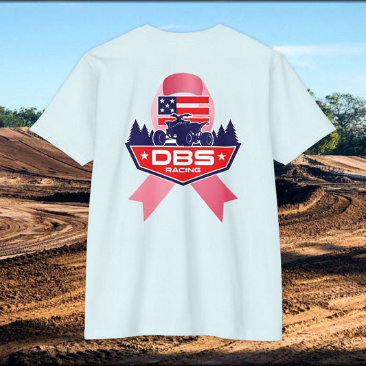 DBS Racing Breast Cancer Awareness Tee – Patriotic Off-Road Shirt for Race Fans, Outdoor Adventure & Support Gear