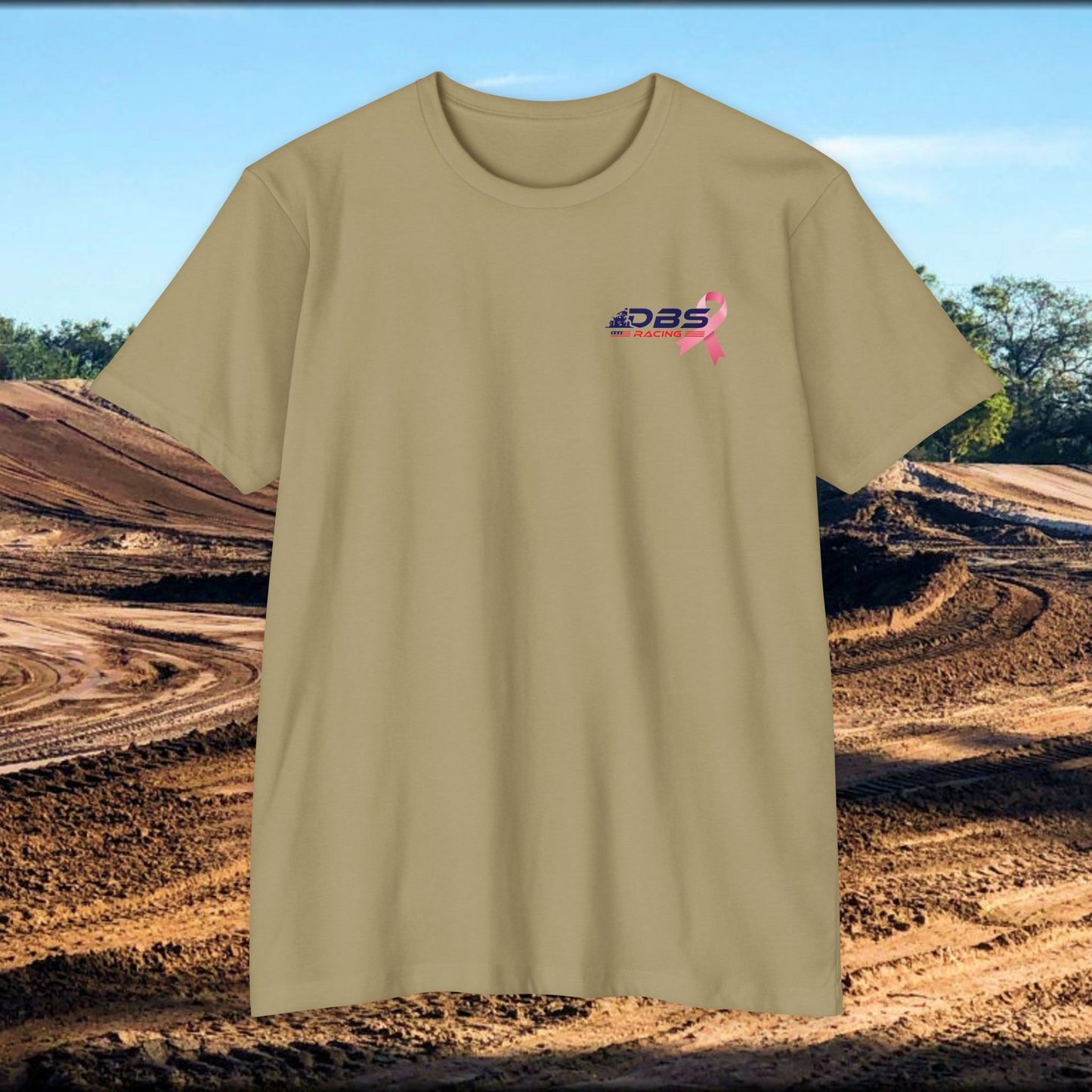 DBS Racing Breast Cancer Awareness Tee – Patriotic Off-Road Shirt for Race Fans, Outdoor Adventure & Support Gear