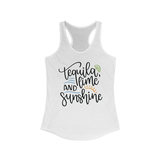 Tequila, Lime and Sunshine Tank Top - Summer Vibes, Beachwear, Gift for Her, Vacation Apparel, Drinking Party Top