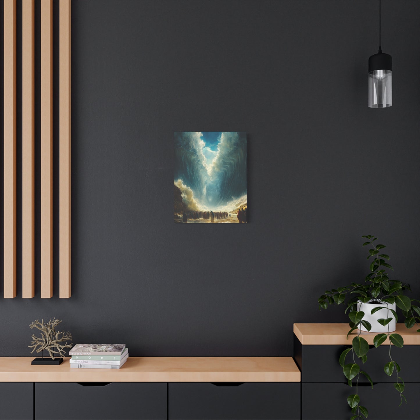 Stretched Canvas Art Print - Majestic Sky & Waves Scene, Wall Decor for Living Room, Home Office, Gift for Art Lovers, Inspirational, Moses