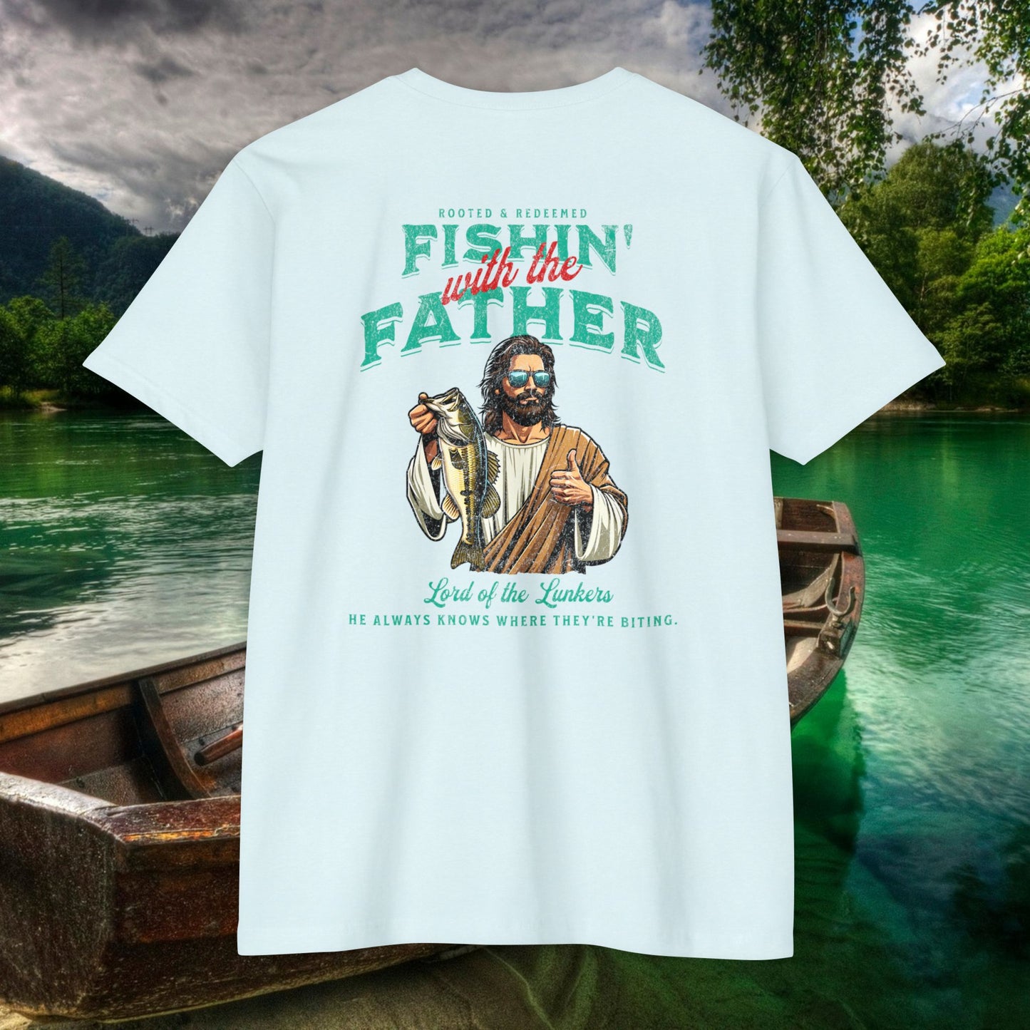 Lord of the Lunkers  Christian Fishing T-Shirt Next Level 6210