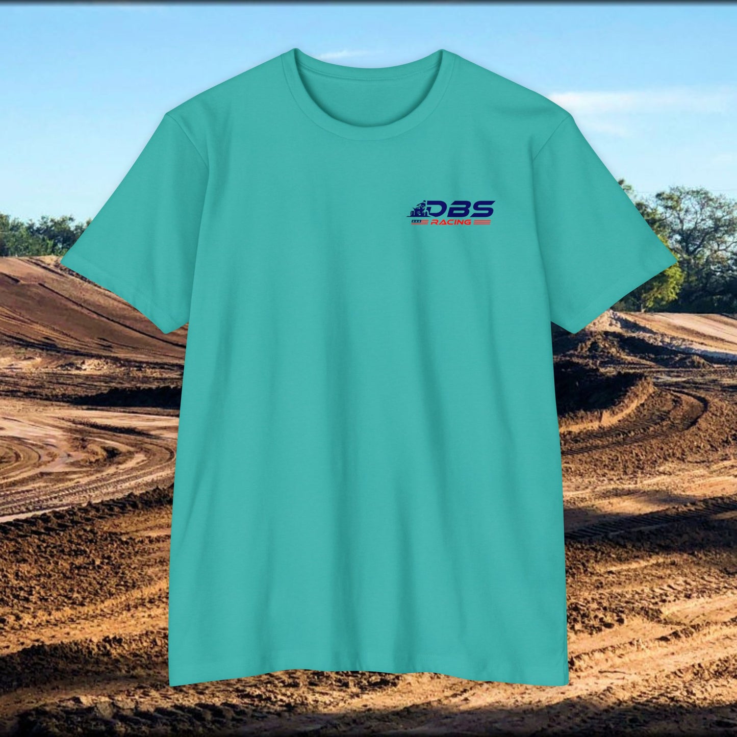 DBS Racing Unisex Sueded T-Shirt, Cool Racing Tee, Gift for Race Fans, Outdoor Adventure Gear, Patriotic Style