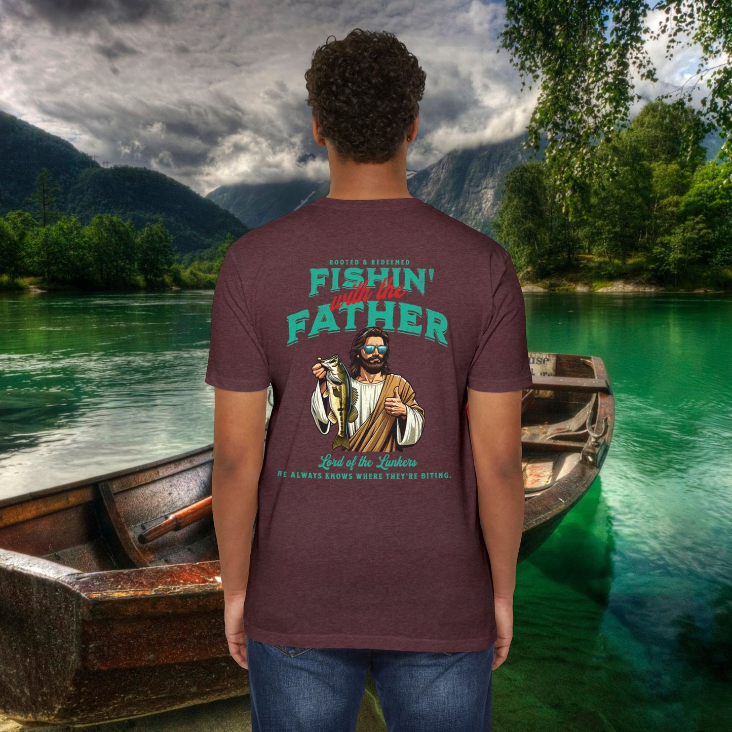 Lord of the Lunkers  Christian Fishing T-Shirt Next Level 6210