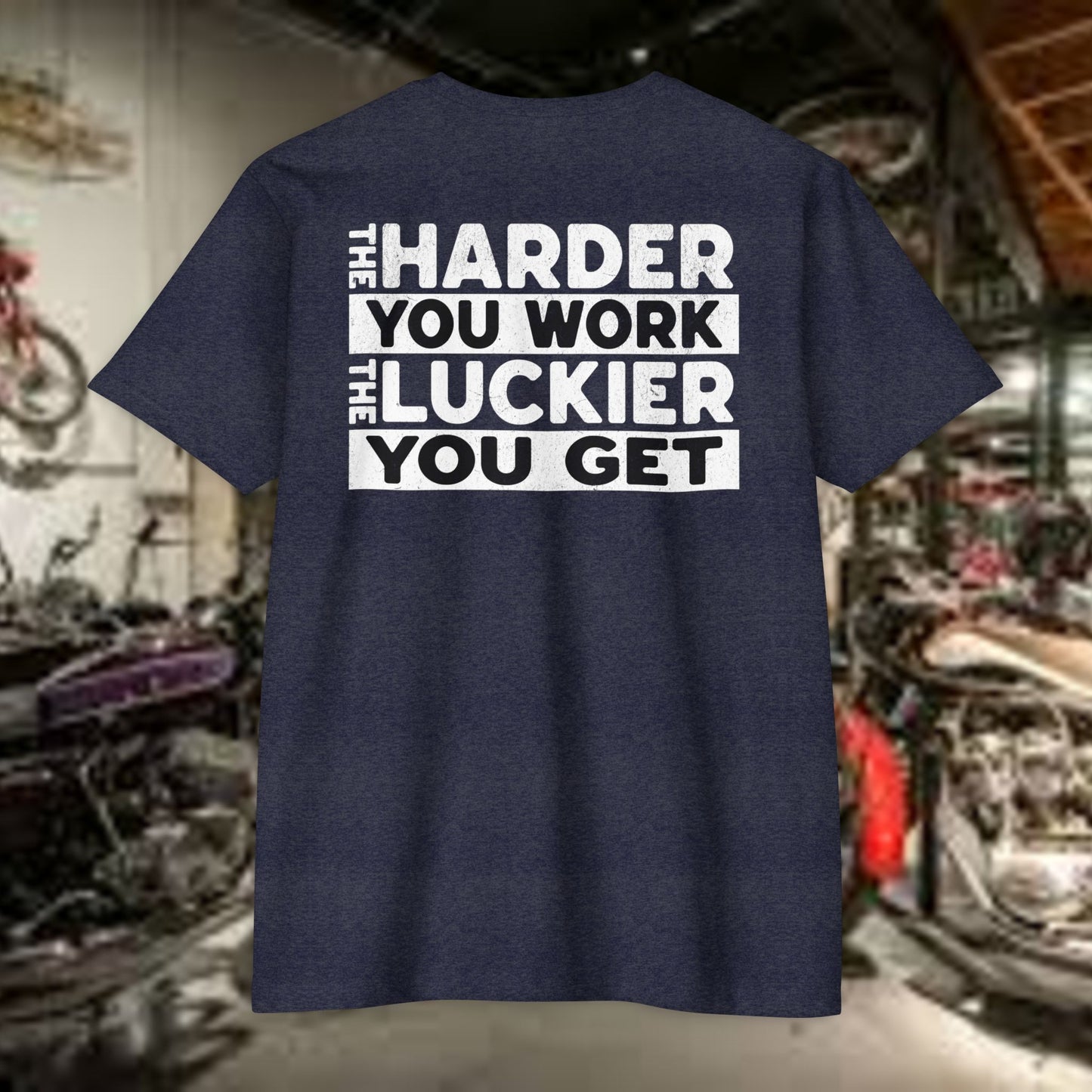 Hard Work = Luck Tee – Grit & Grind Motivational Shirt (Next Level 6210)