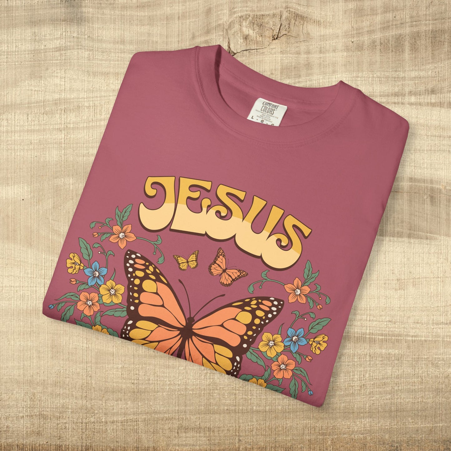 Jesus Butterfly Christian Shirt John 14 6 Bible Verse Retro Faith Tee