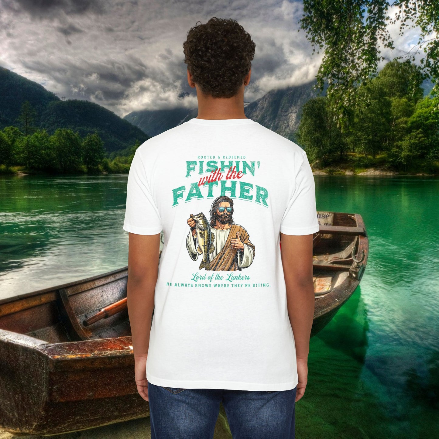 Lord of the Lunkers  Christian Fishing T-Shirt Next Level 6210