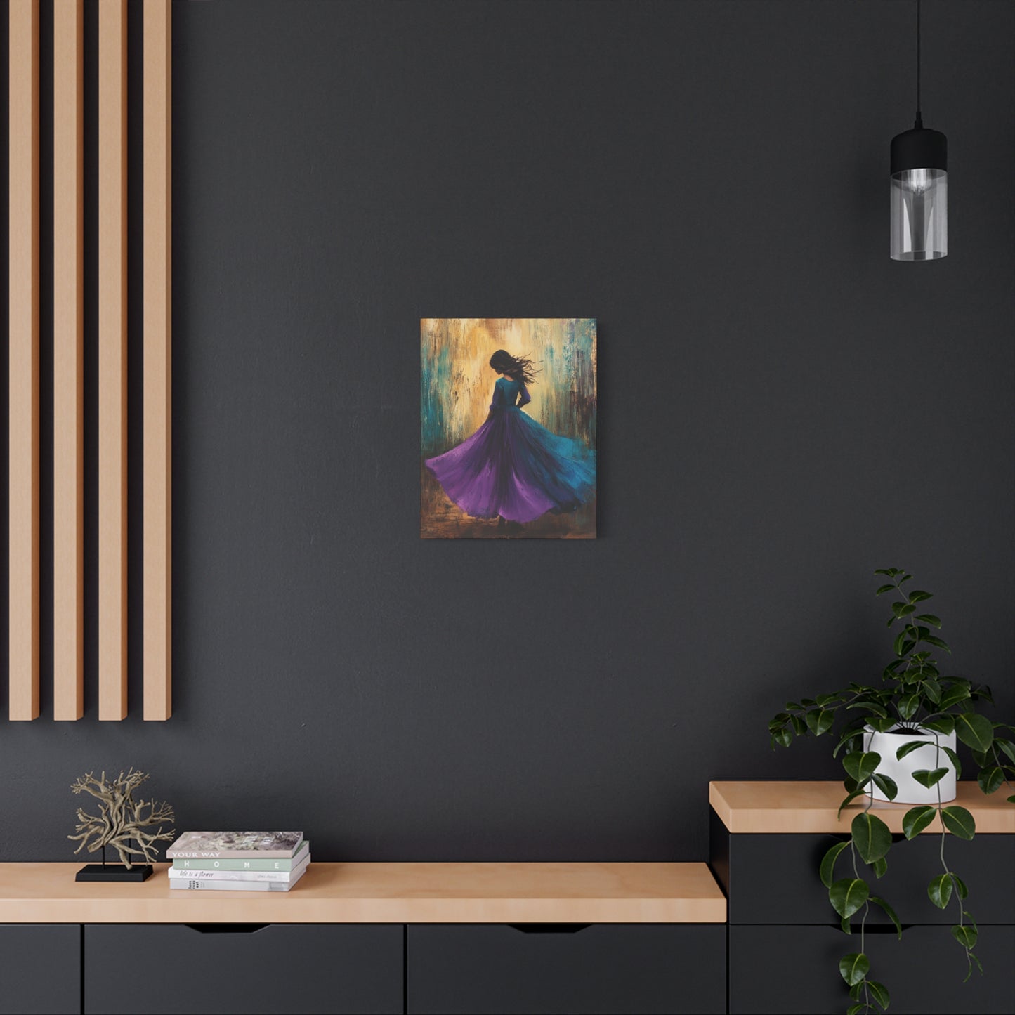 Whimsical Canvas Art Print, Mesmerizing Dance Wall Decor, Elegant Home Aesthetic, Gift for Art Lovers, Vibrant Décor for Celebration