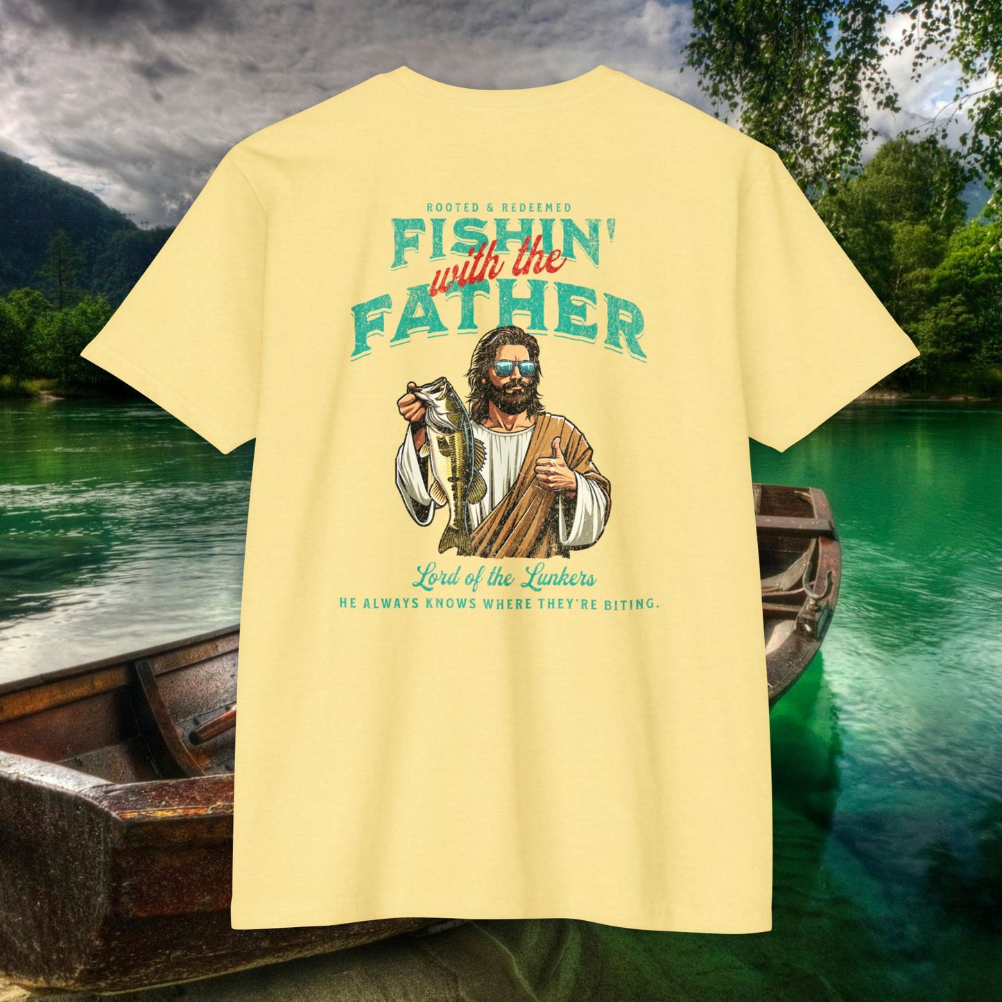 Lord of the Lunkers  Christian Fishing T-Shirt Next Level 6210
