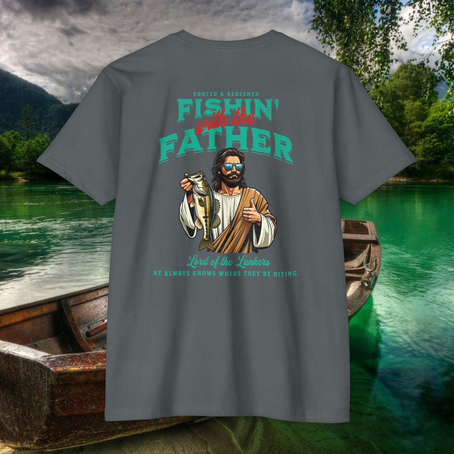 Lord of the Lunkers  Christian Fishing T-Shirt Next Level 6210