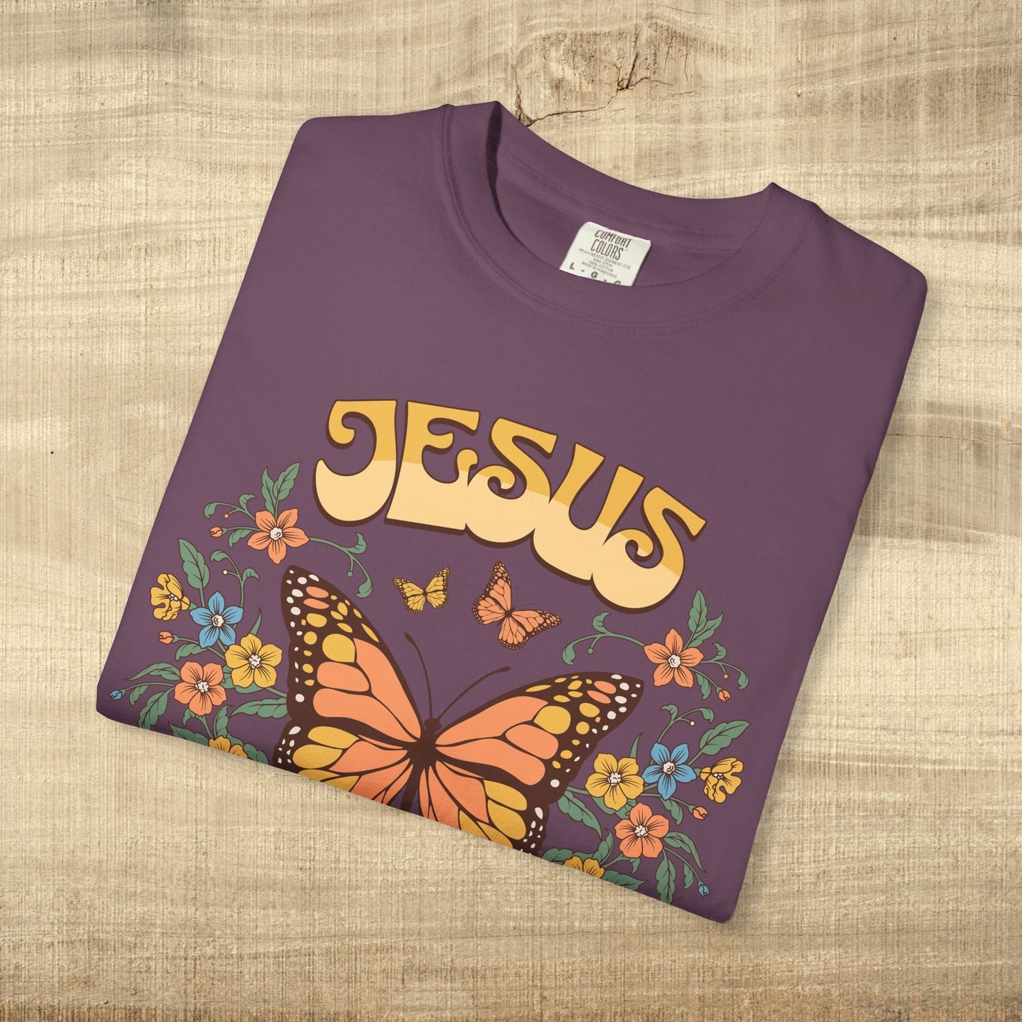 Jesus Butterfly Christian Shirt John 14 6 Bible Verse Retro Faith Tee
