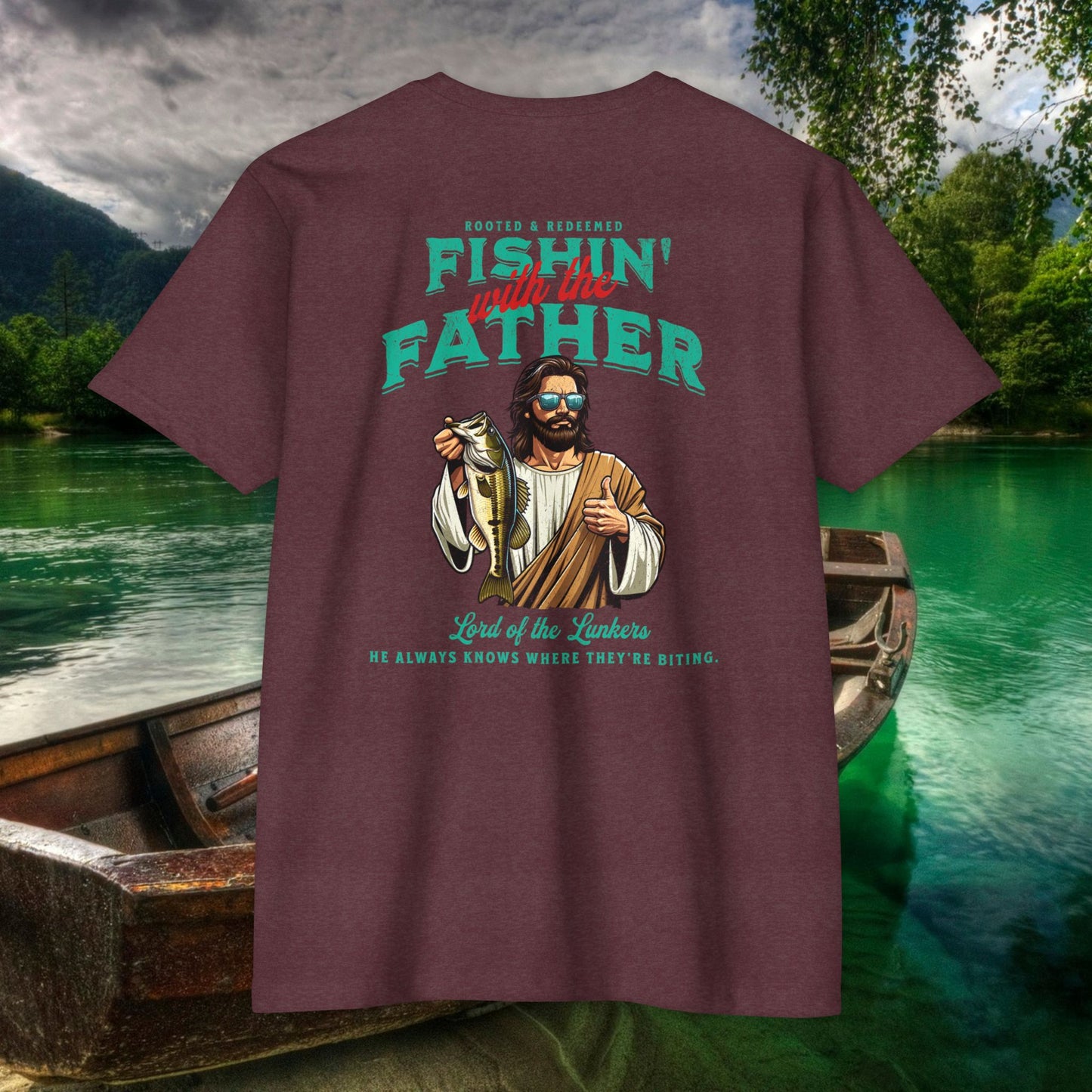 Lord of the Lunkers  Christian Fishing T-Shirt Next Level 6210