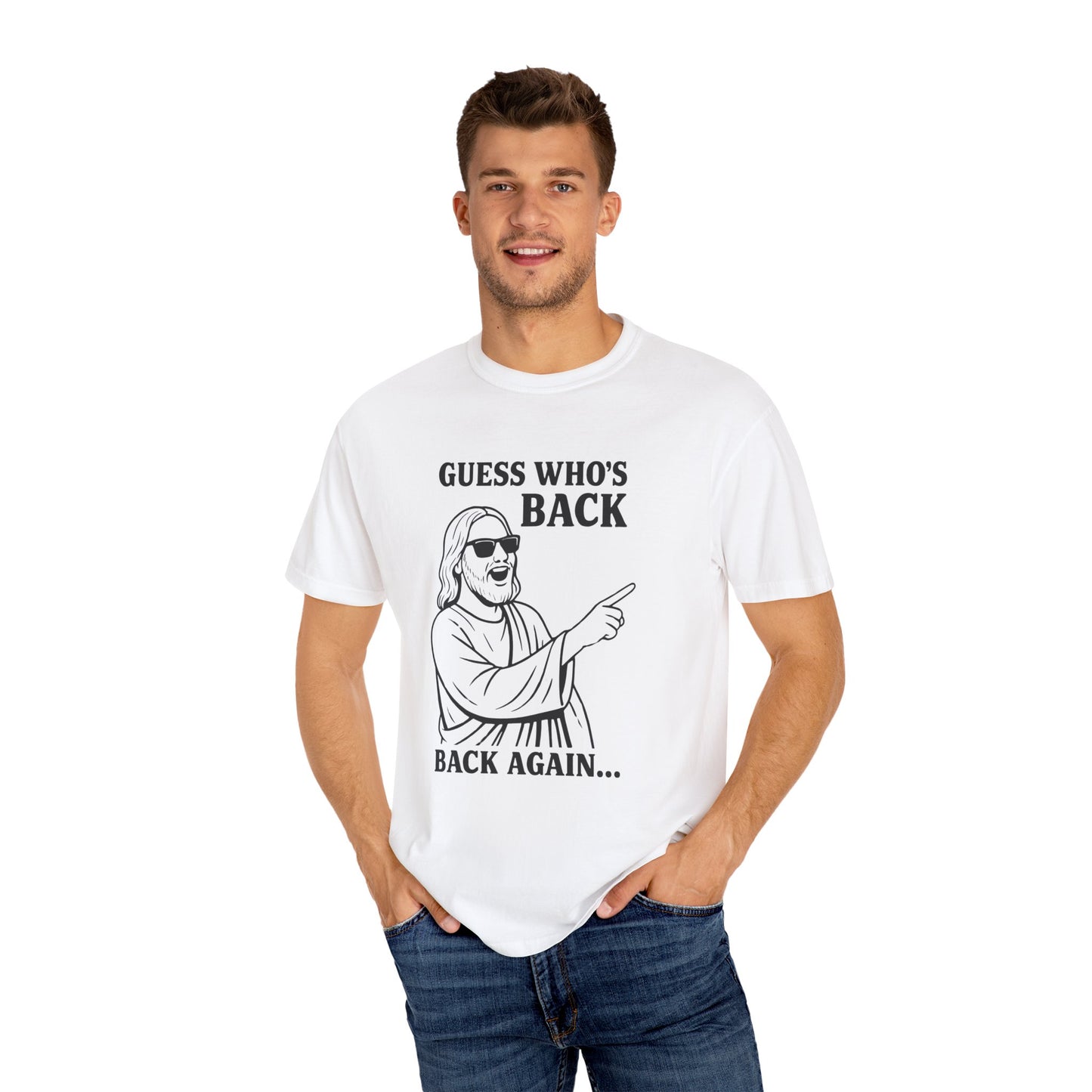 Funny Unisex T-Shirt, "Guess Who's Back" Graphic Tee, Cool Casual Wear, Gift for Friends, Meme Shirt