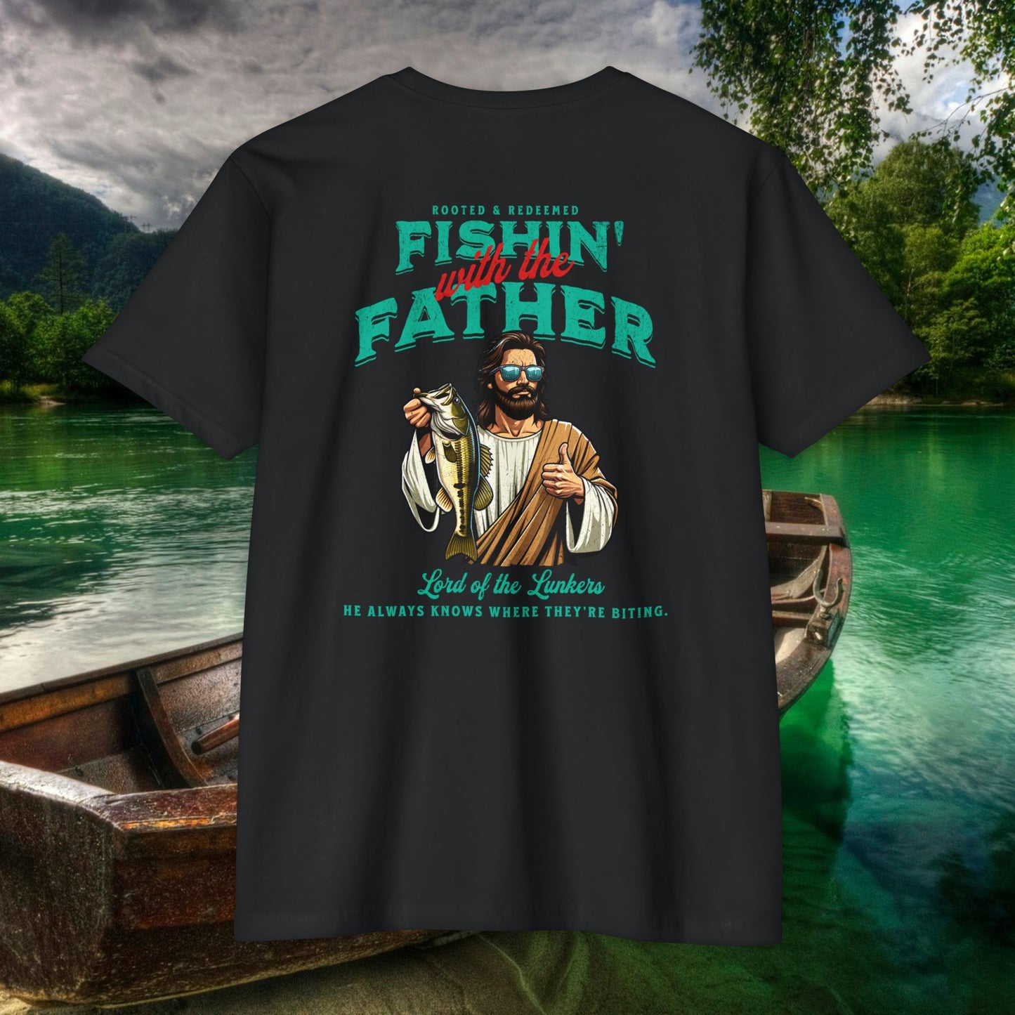Lord of the Lunkers  Christian Fishing T-Shirt Next Level 6210