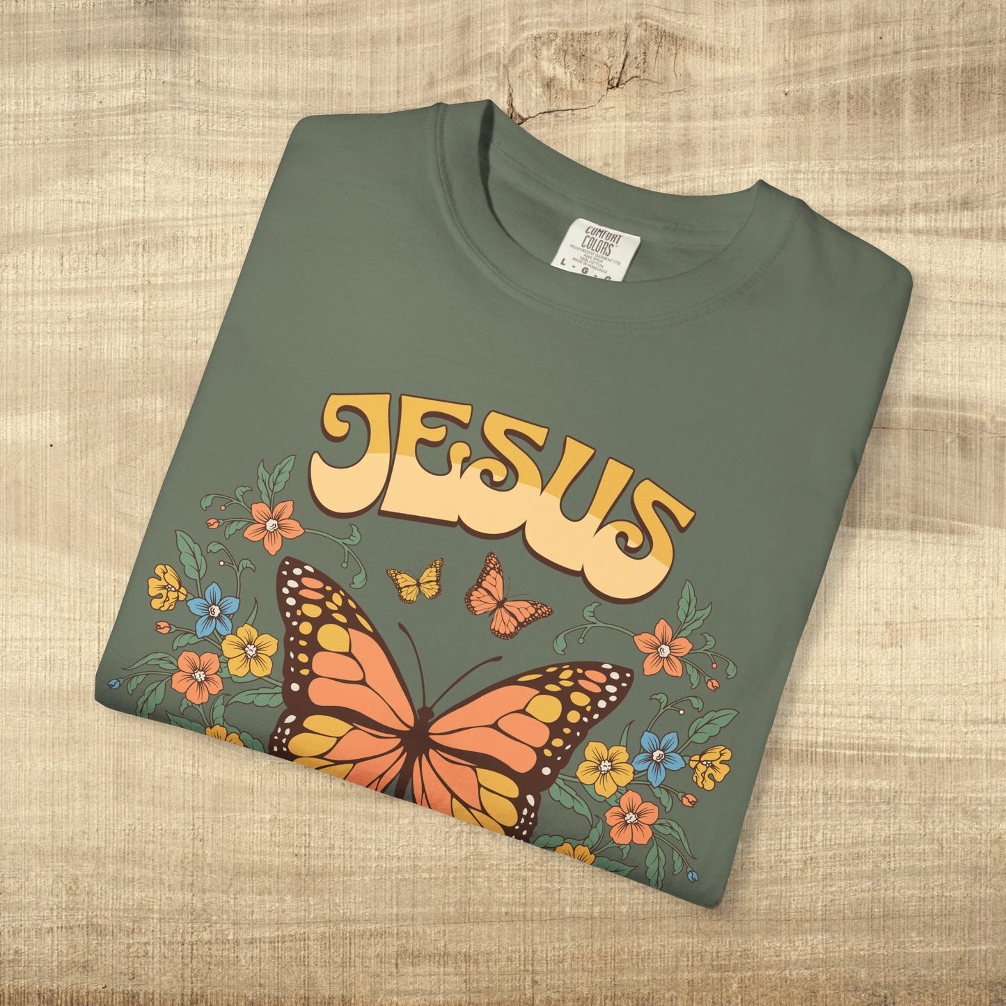 Jesus Butterfly Christian Shirt John 14 6 Bible Verse Retro Faith Tee