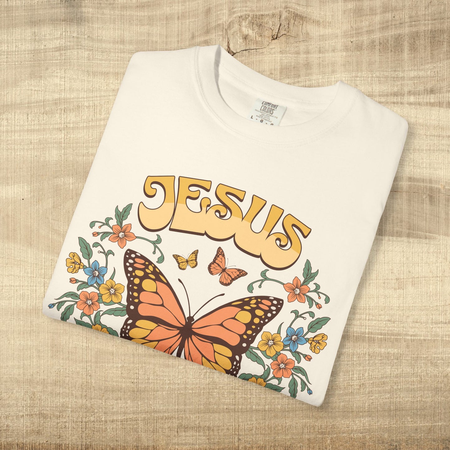 Jesus Butterfly Christian Shirt John 14 6 Bible Verse Retro Faith Tee