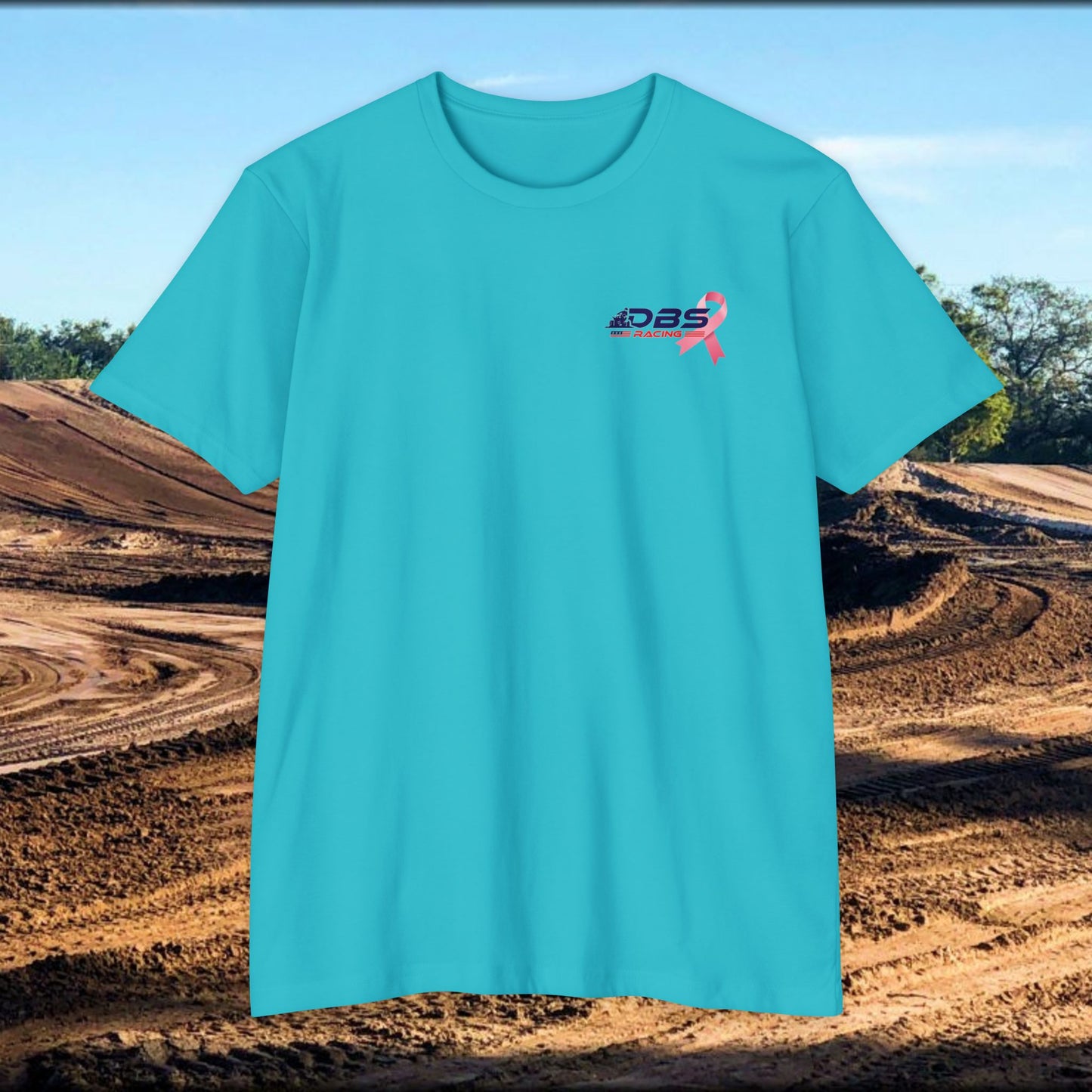 DBS Racing Breast Cancer Awareness Tee – Patriotic Off-Road Shirt for Race Fans, Outdoor Adventure & Support Gear