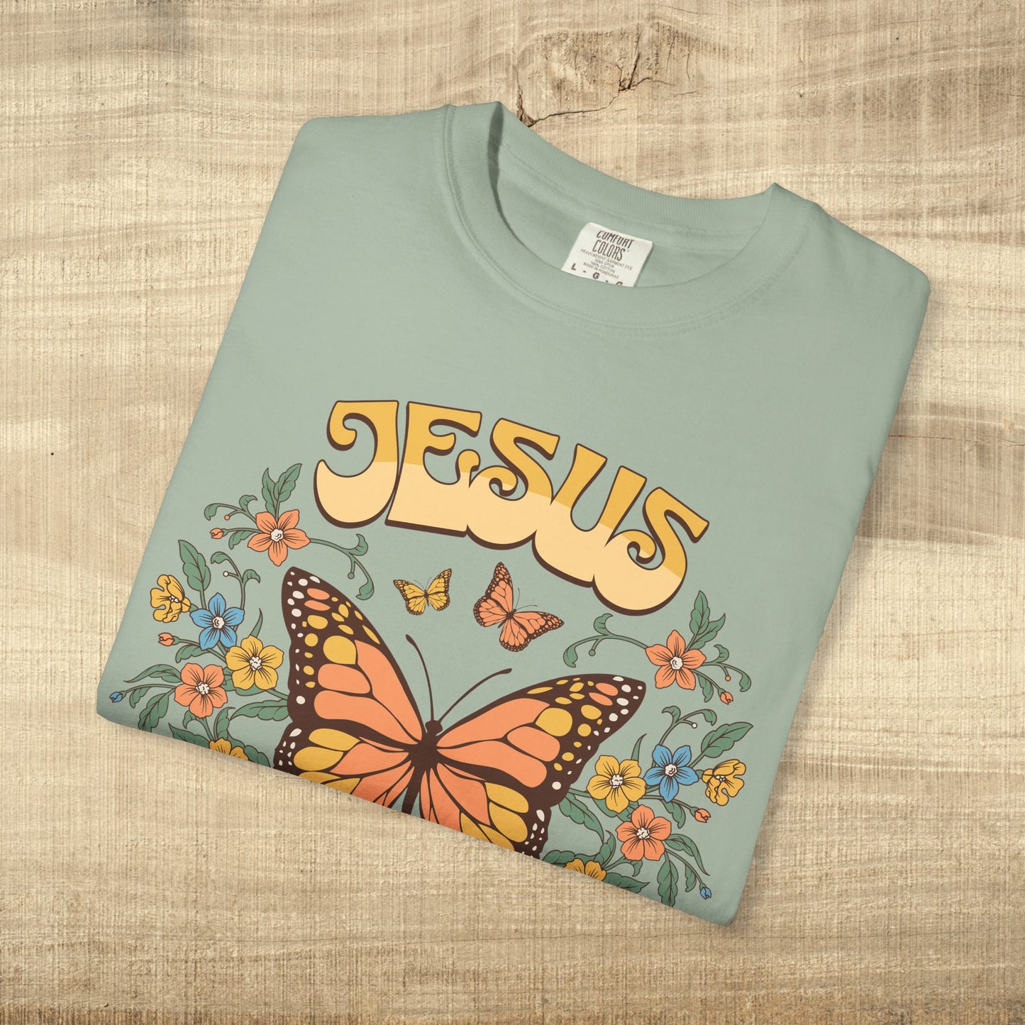 Jesus Butterfly Christian Shirt John 14 6 Bible Verse Retro Faith Tee